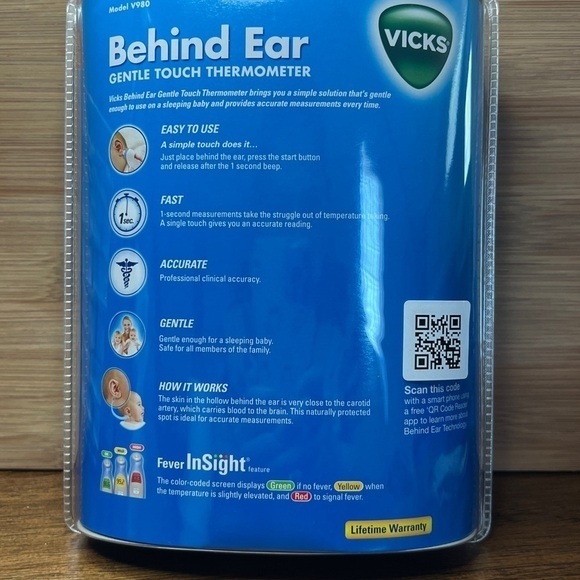 Vicks Behind Ear Gentle Touch Themometer (with Fever Insight Feature) - … - Picture 2 of 4